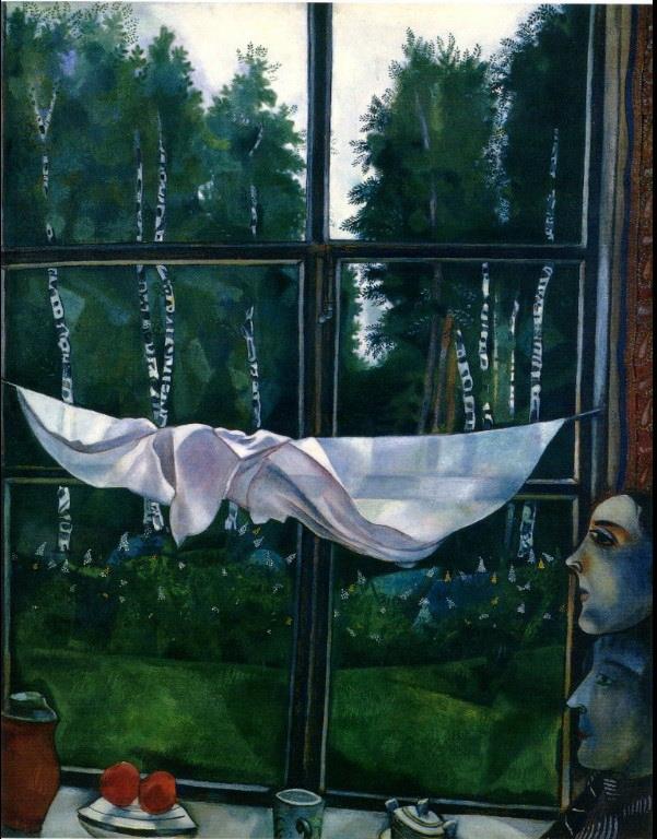 Fenêtre à la Campagne contemporain Marc Chagall Peintures à l'huile